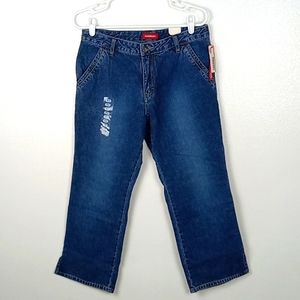UnionBay Cropped Jeans Junior's 11 Blue Denim Straight Leg NWT